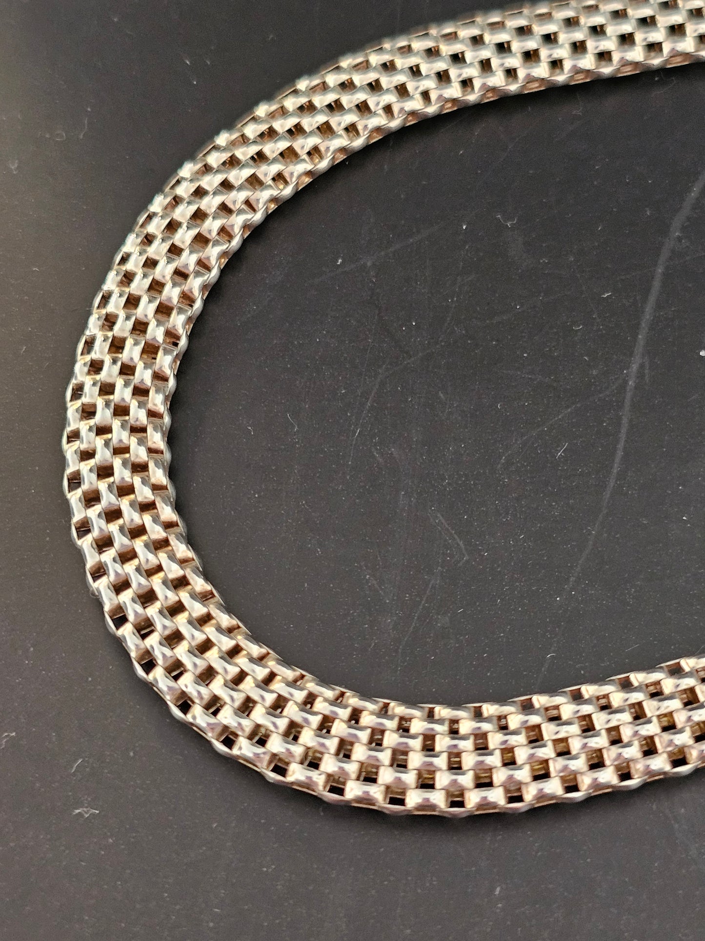 Schöne Halskette Collier Geflecht aus 925er Silber