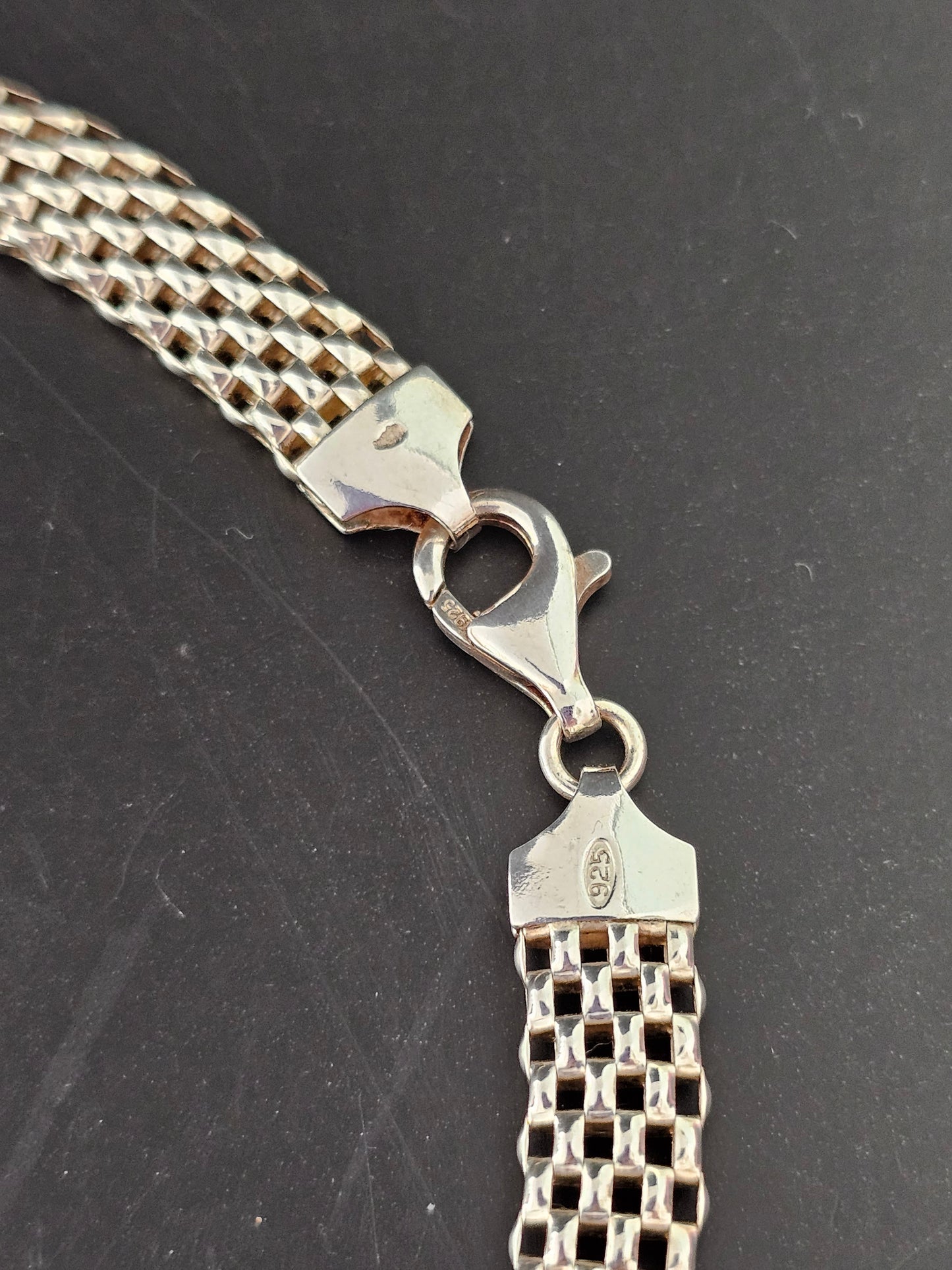 Schöne Halskette Collier Geflecht aus 925er Silber