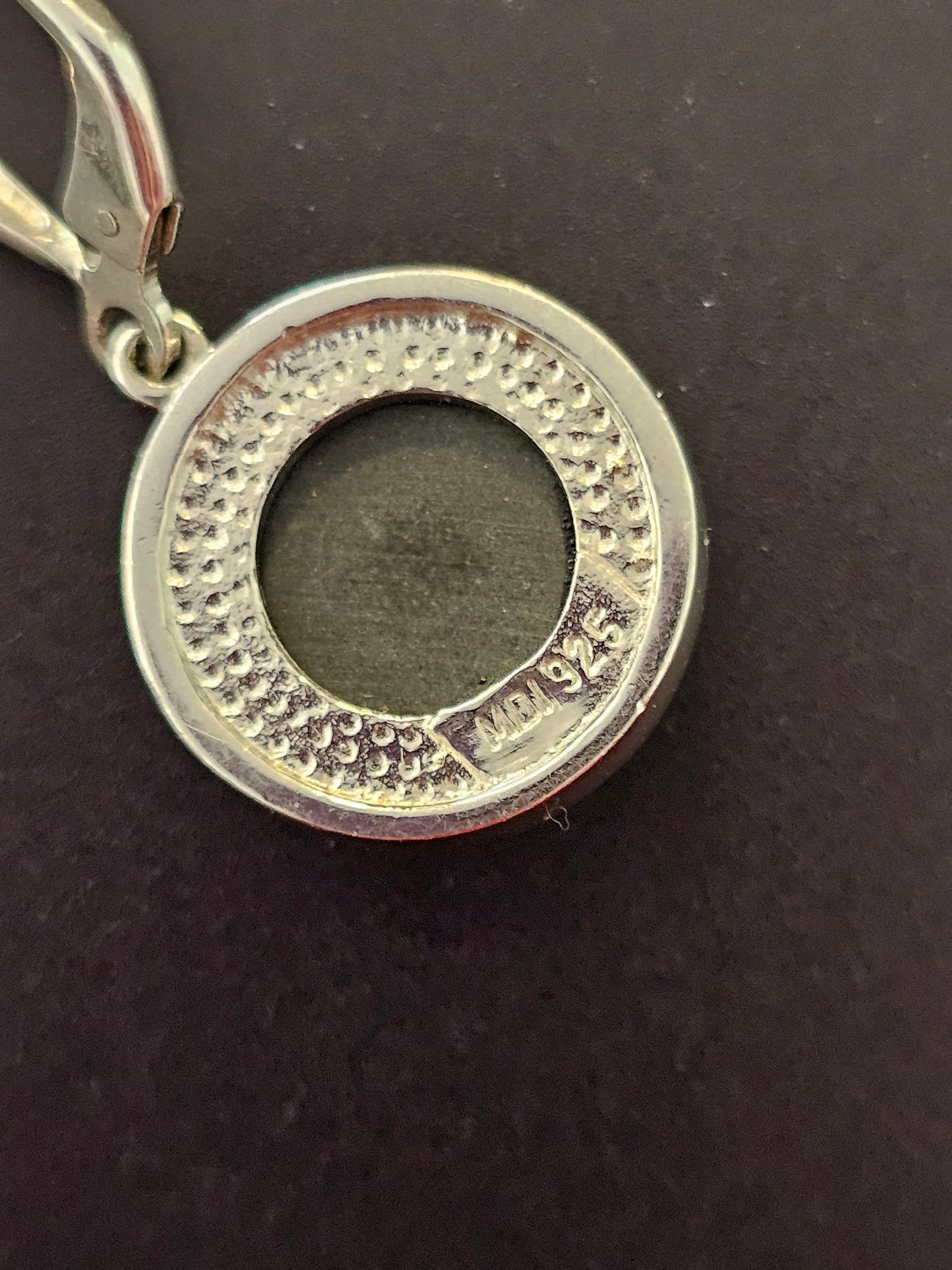 Schöne Abalone Mosaik Ohrringe rund aus 925er Silber rhodiniert