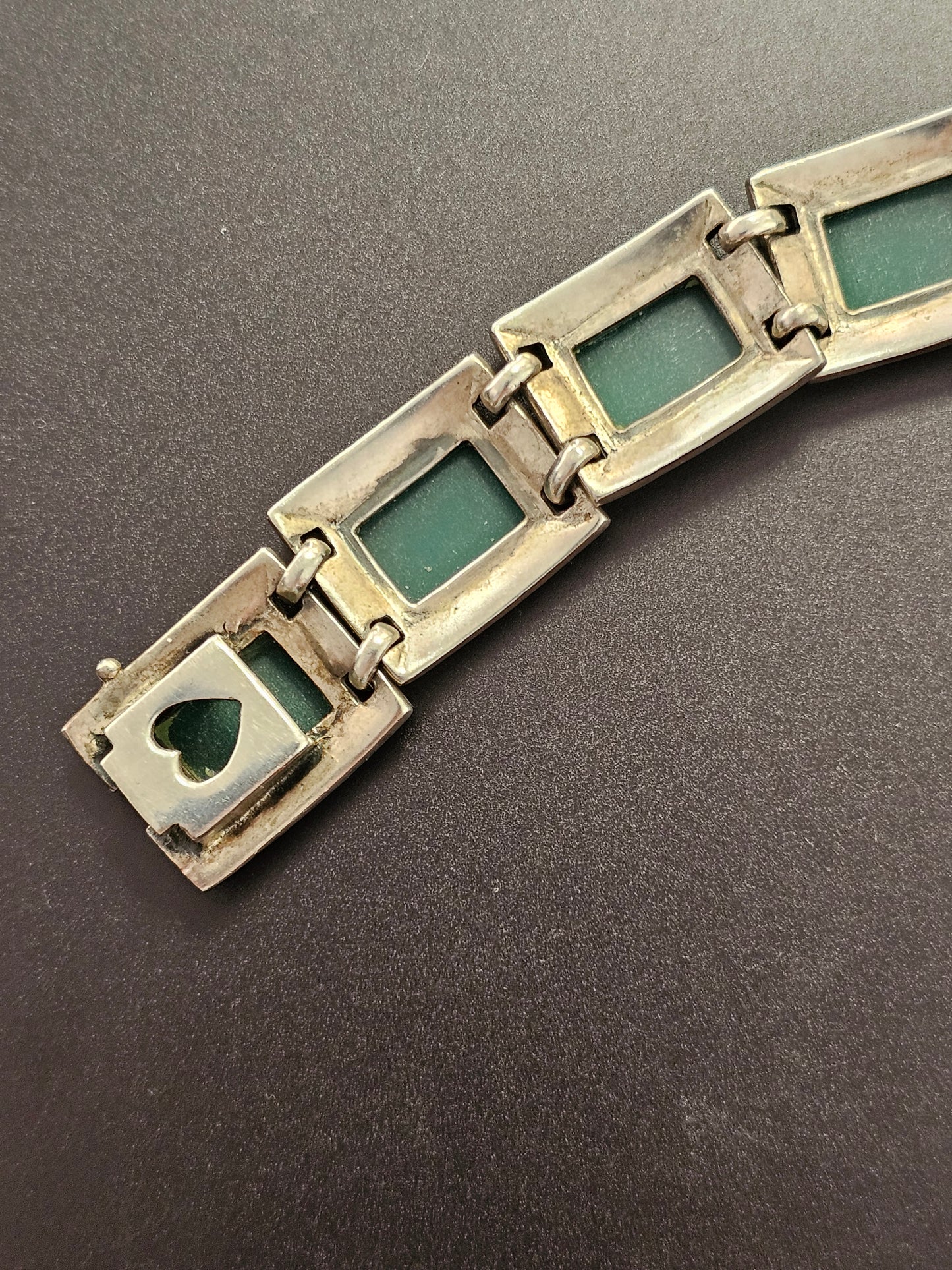Schön gearbeitetes Art-Deco Achat-Armband mit Markasiten bestückt aus Sterlingsilber