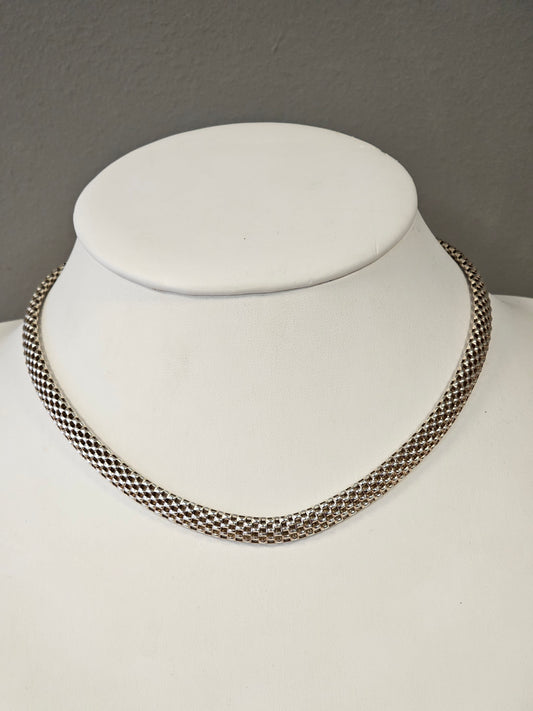 Schöne Halskette Collier Geflecht aus 925er Silber