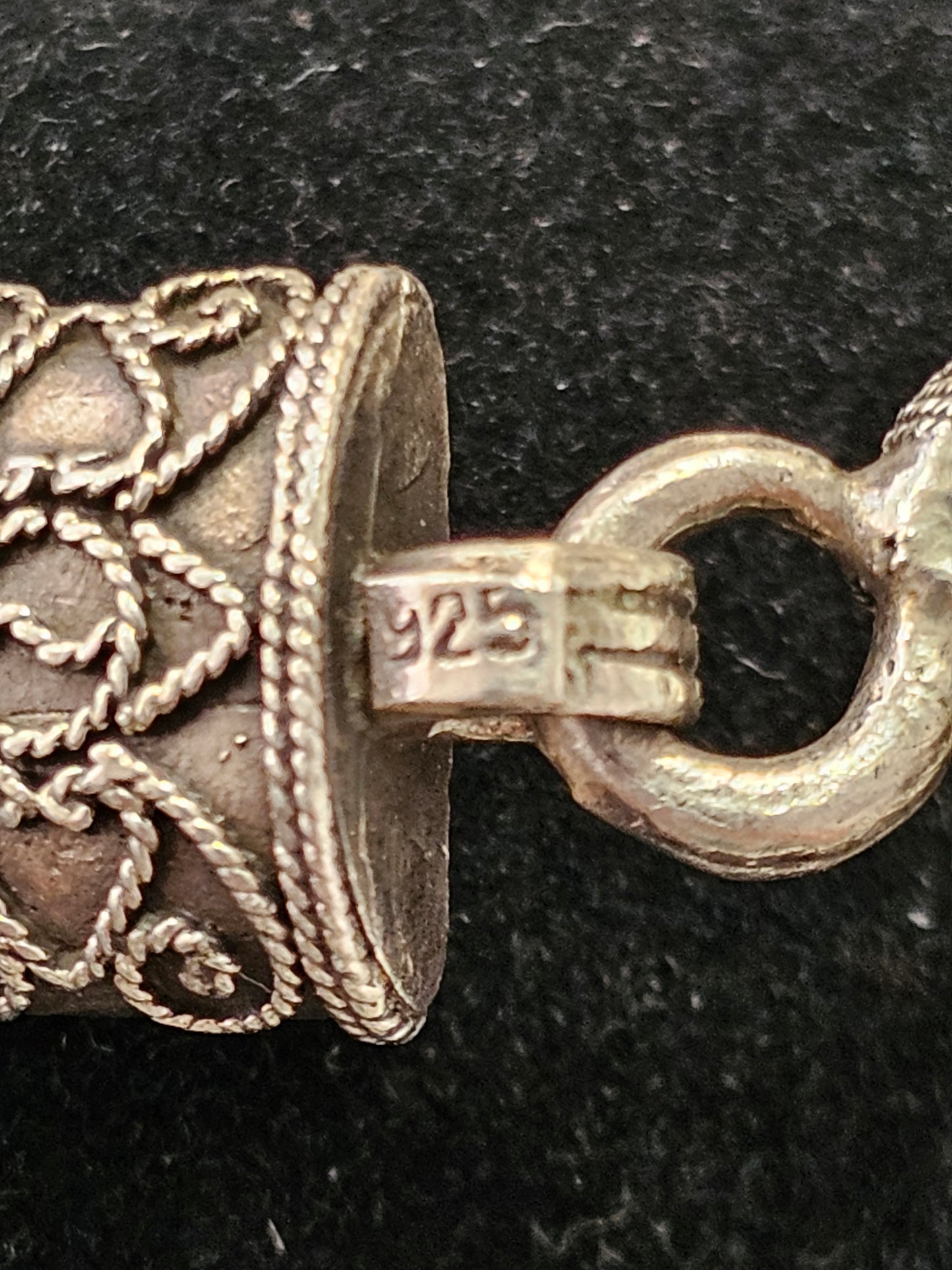 Schön gearbeitetes Korbflecht Kettenarmband aus 925er Silber
