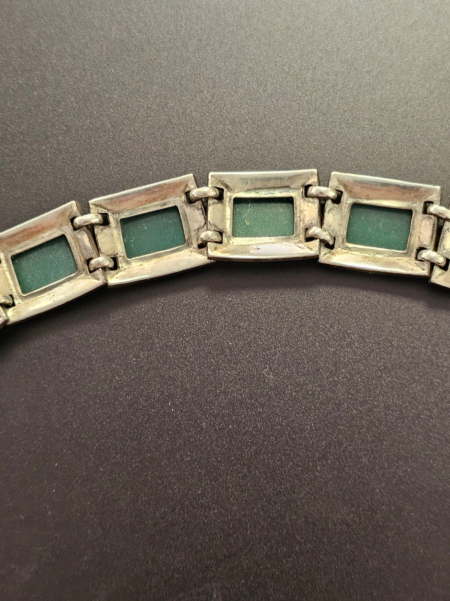 Schön gearbeitetes Art-Deco Achat-Armband mit Markasiten bestückt aus Sterlingsilber