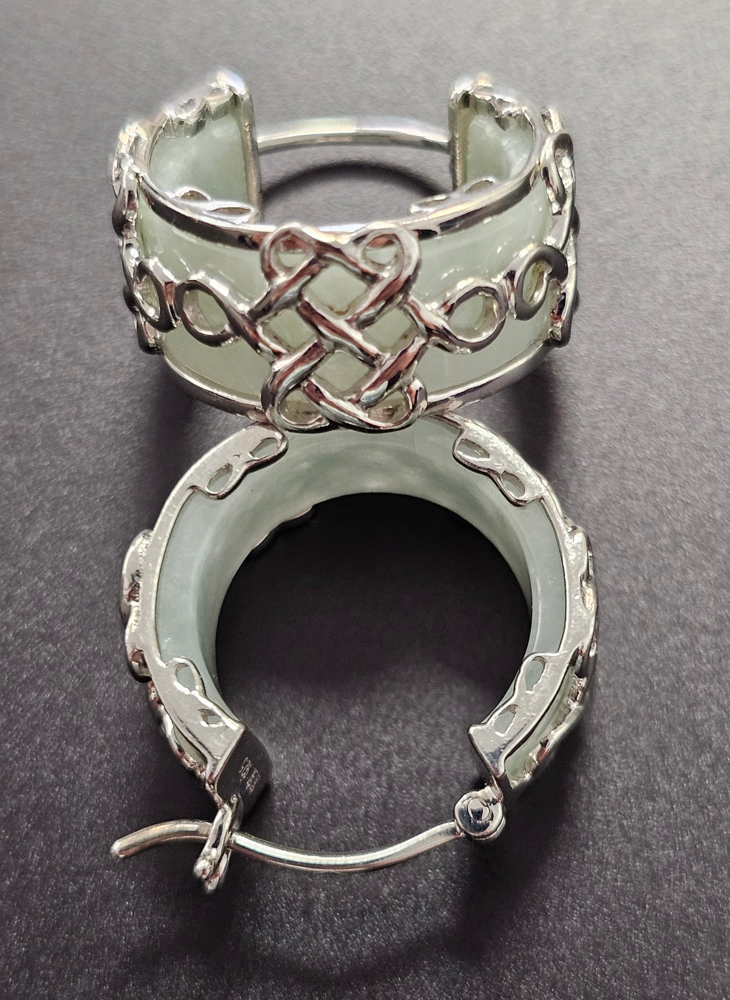 Schöne Ohrringe Silber 925 mit eingearbeiteter Jade